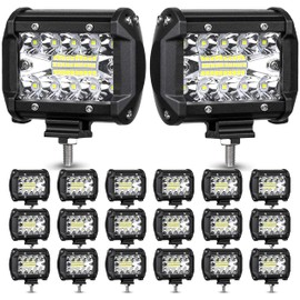 LED Pods: 20PC 60W Led Spot Lights 12000LM Triple Row Cube Light Off-Road Driving Flood Lights for Trucks Tractor Trailer Pickup Golf Cart Mower