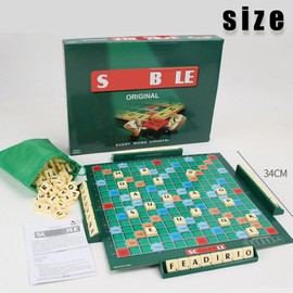 OPVXZAD Lern Wortspiel für Kinder Buchstabenspiel, Alphabet-Lernspiel & Wortlegespiel mit 100 Buchstabensteinen, inkl Spielbrett 4 Buchstabenhalter & Tragetasche pädagogisches Lernspiel