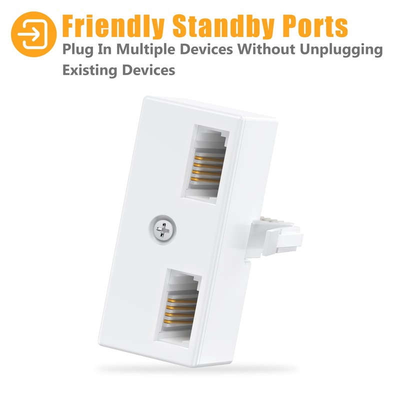 Uvital Telephone Splitters, 2 Way BT Phone Socket Adapter, RJ11
