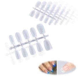 ALLVD Nail Tips, Short Nail Tips, Polished Nail Tips, Set of 300, Practice, Commercial Use, Ultra Thin (Ballet, S)