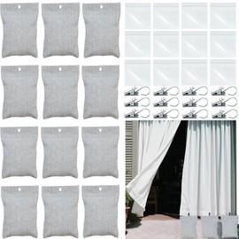 NEVGVUP 12Pack Curtain Weights, Outdoor Curtain Weights Bag, 16oz Drapery Weighted Bottom Gazebo Weights Sandbag with Holder Clip for Drapes Cabana Gazebo Pergola Garden