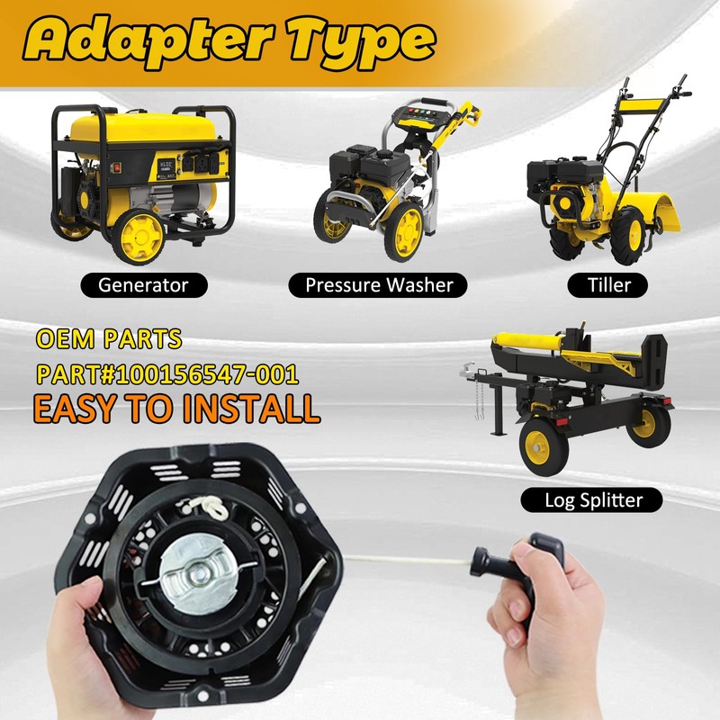 WOTIAN Pull Start Recoil Starter Assembly Compatible with Champion 196cc