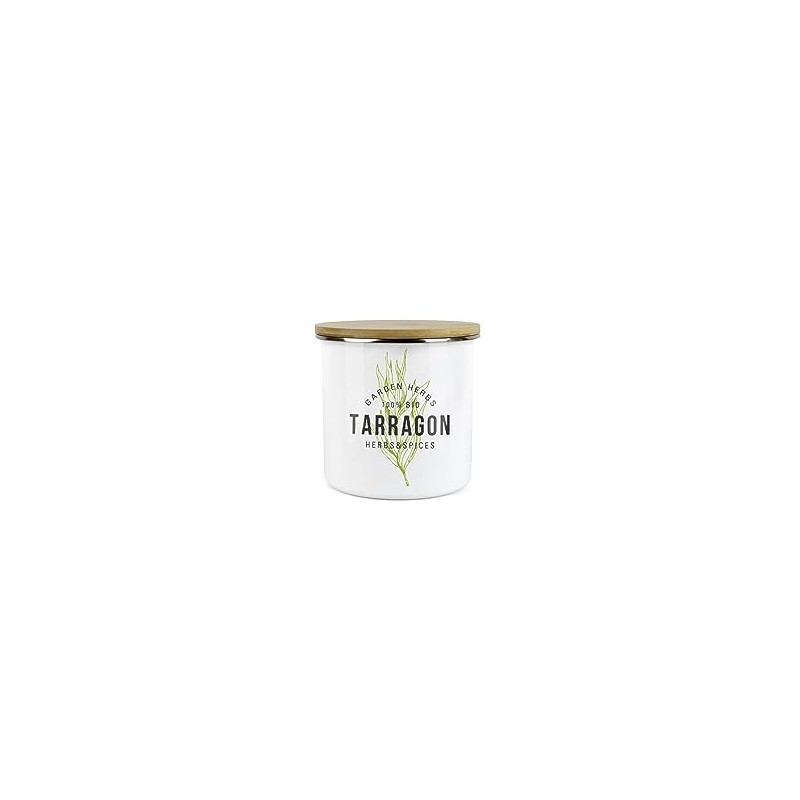 Purely Home Tarragon Green Herbs Storage Canister - White And