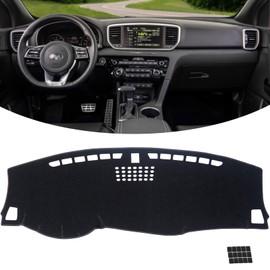 KEYOOG Dashboard Cover Dash Mat Fit for K-ia Sportage 2022-2017 (for QL Body Code,Without HUD Models),Car Dash Board Mat Anti-Glare Carpet,Non-Slip Pad Sunshield Protector (Black)