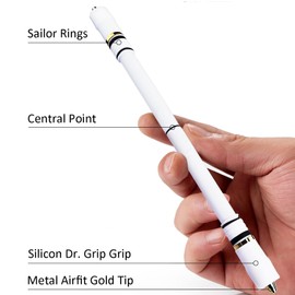 TOMZEGNA Pen Spinning Pens Menowa Non Slip Mod, Medium Weight Handmade Fidget Spin Pen for Beginner and Intermediate, White