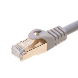 1,8 m - 61 m U/FTP CAT 7 Cable blindado dorado Ethernet RJ45 Cable de conexión de red Ethernet de 10 Gigabit, gris, 25ft