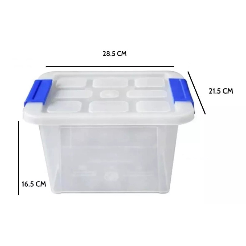 Alica Caja Organizadora De Plástico Transparente 6l Tapa 2 Piezas