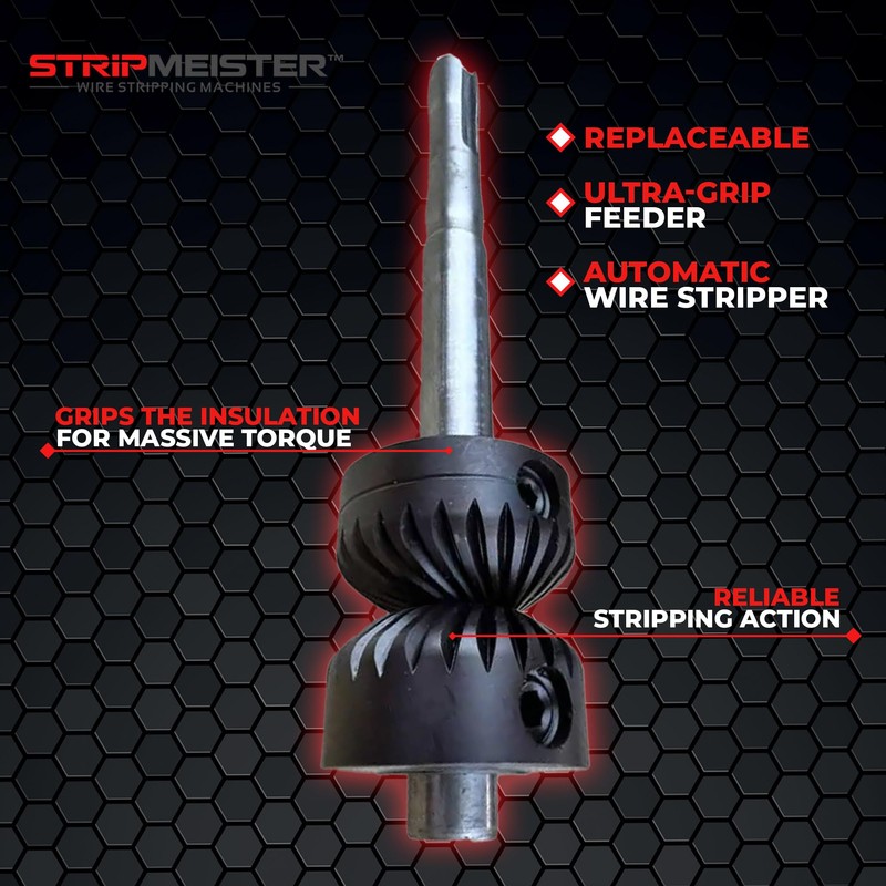 StripMeister E350x/E500 Pro Ultra-Grip Feeder Replacement - Feeder & Shaft