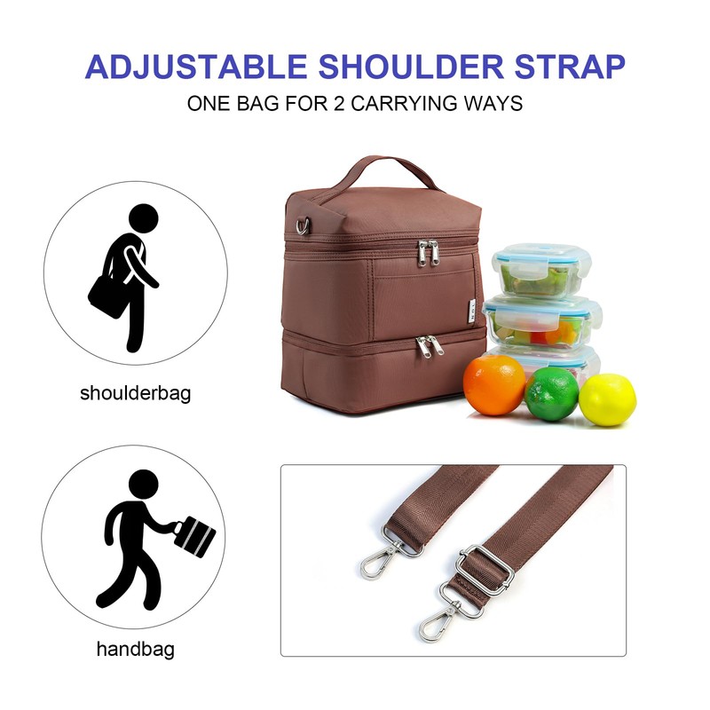 NOL Natural Organic Lifestyle Dual Compartment Insulated Lunch Bag Leakproof