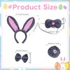 Rabbit Ears Headband Set, Easter Rabbit Ears Headband with Bow