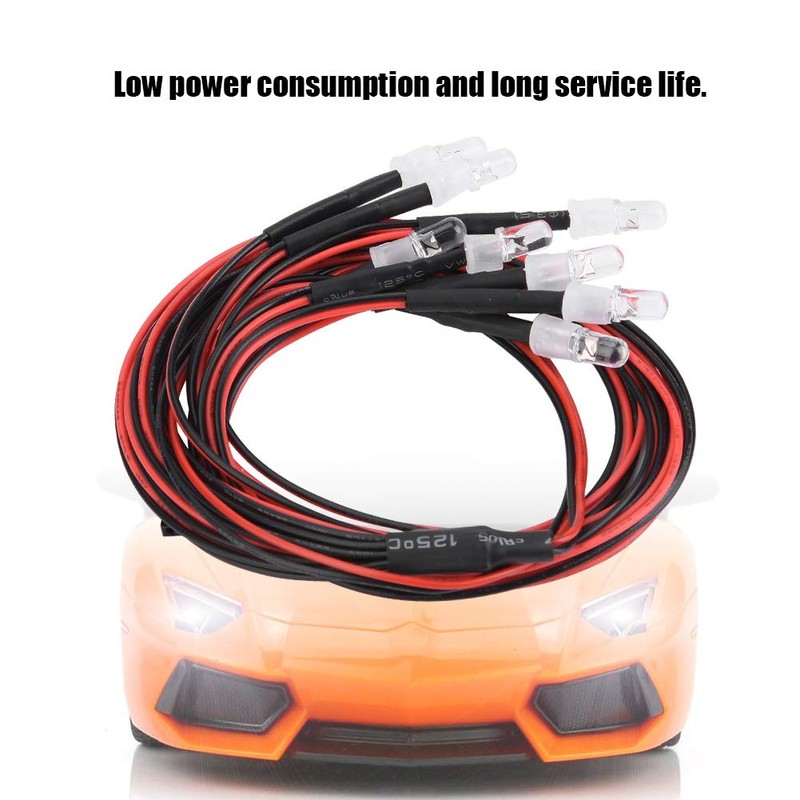 8pcs 5 mm RC LED Light Set Headlight Tail Light