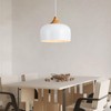 POLITAMP Modern Large Pendant Lights,Wooden Dome Pendant Light Fixture,Adjustable Hanging