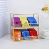 REDHUGO Glass Tea Bag Organizer for Counter, 2-Tier TeaBag Organizer