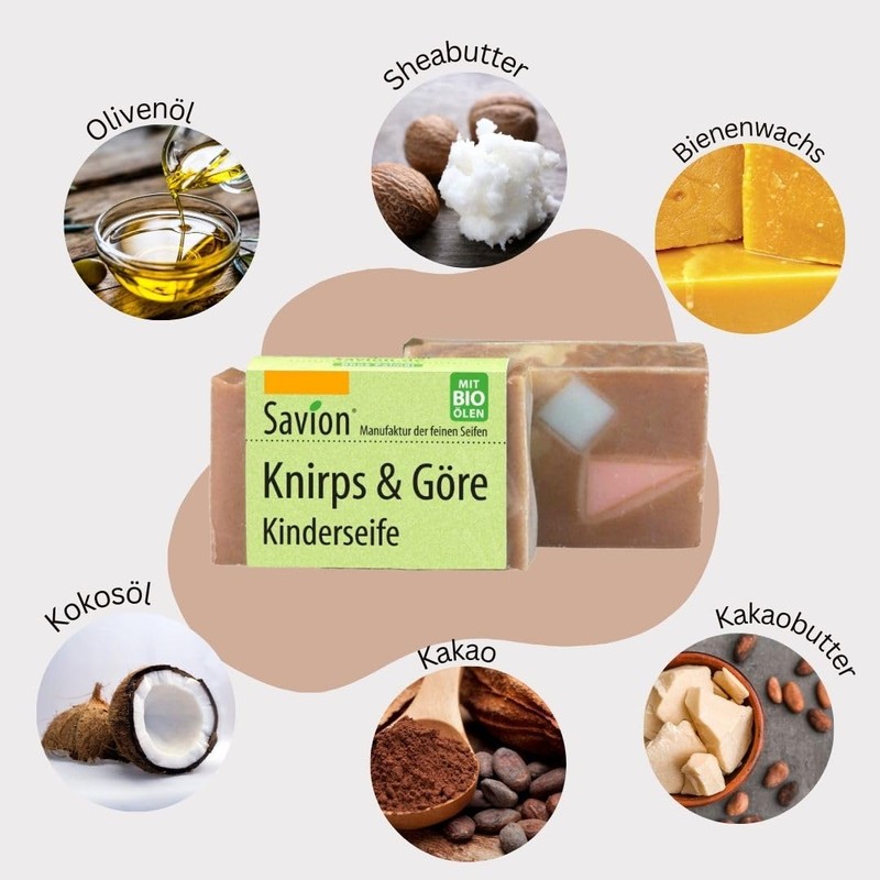Savion Children's Soap Knirps and Brat, with Shea Butter and