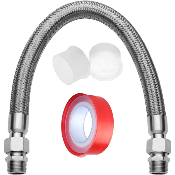 Industrial Grade Compressor Jumper Hose Kit 3/4" NPT Male, 15"