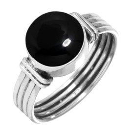 Jeweloporium Real Black Onyx 925 Silver Ring for Women Stone Cocktail Silver Ring Size L Thanksgiving Gift Victorian Jewelry