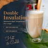 Insulated Glass 16oz Coffee Mugs, Double Walled Cups With Handle,