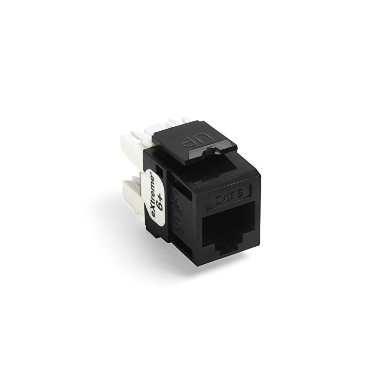 Leviton Extreme 6+ QuickPort Connector, 10-Pack, 61110-OE6, Black