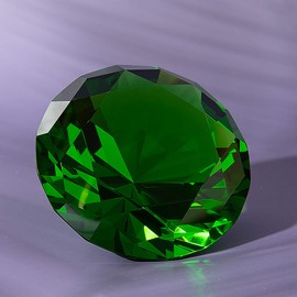 LONGWIN 100mm(3.9") Crystal Diamond Paperweight Nail Dispaly Prop Wedding Favor Christmas Centerpieces Home Decor (Green)