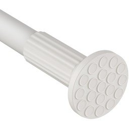 ZOCONE Tension Curtain Rod No Drilling 51-128 Inch (4.25-10.5Ft), Outdoor Curtain Rod for Patio, Heavy Duty Long Tension Rod, Adjustable Spring Loaded Shower Curtain Rod for Bathroom Window, White