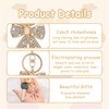 oupool Bow Keychain 2pcs Rhinestone Bowknot Keychain,Gold Bow Keychain,Pink Bow