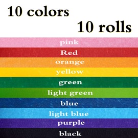 Colored Masking Tape,10 Rolls Colored Painters Tape for Arts and Crafts, Rainbow Labelling Masking Tape for School Supplies,1 Inch x 13Yards