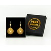 Gold-Plated Mandala Earrings 2 cm Made of Golden Grass with