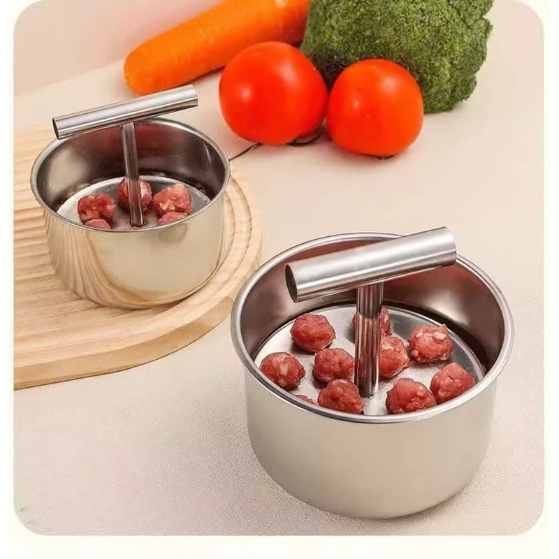 Stainless Steel Meatball Maker for Home Cooking – Manual Press