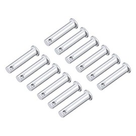 sourcing map Single Hole Clevis Pins - 8mm X 35mm Flat Head Zinc-Plating Solid Steel Link Hinge Pin 12Pcs