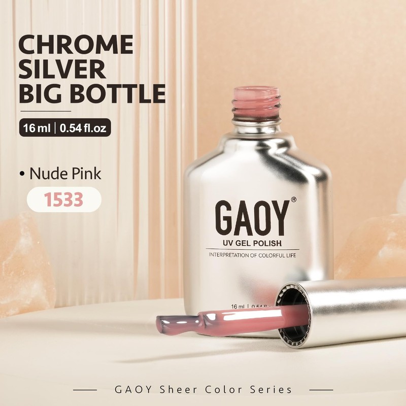 GAOY Jelly Nude Gel Nail Polish, 16ml Sheer Translucent Soak