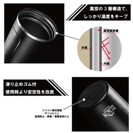 Tumbler with Lid, Vacuum Insulated, 18.1 fl oz (510 ml), Stainless Steel, Hot and Cold Insulation, Double Wall Structure, Direct Drinking, Coffee, Direct Drinking, Cafe Style, For Men, Women, Students