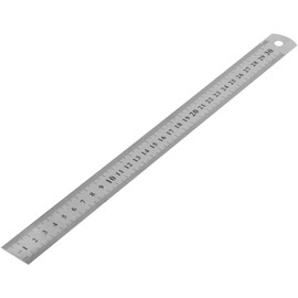 30 cm de acero inoxidable con bolsillo de 30 cm, regla métrica de metal de doble cara