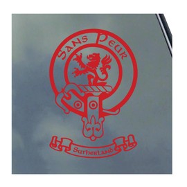 Sutherland Scottish Clan Vinyl Sticker Decal Tartan with Banner Option Family