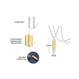 HUANIAN Stainless Steel The bullet Urn Necklace For The dog paw Keepsake Memorial Cremation Jewelry