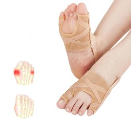 Sikeydels 2 Pairs of Hallux Valgus Bandage, Hallux Valgus Splint Correction Bandage, Toe Separator, Toe Separator for Big Toe and Small Toe, Hallux Valgus Socks for Women and Men (S, 35-37)
