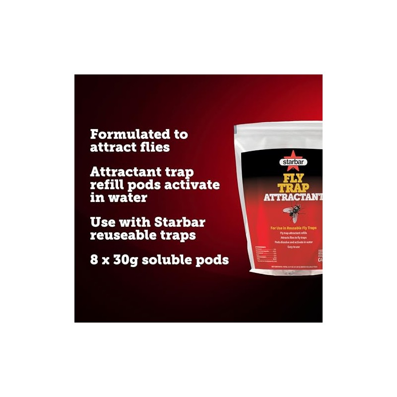 Starbar Fly Trap Attractant Refills - 8 Easy-to-Use Pods