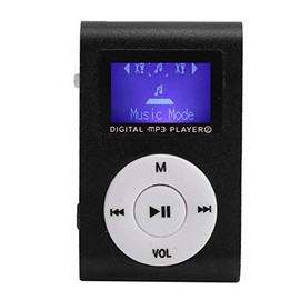 Faceuer MP3 Player, Portable Mini Music Player Back‑Clip LCD Screen MP3 Music Player for Walking Running, with Earphone(Black)