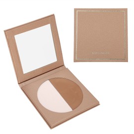 IMAGIC 22.8g 2Color Highlight Shading Powder Face Contouring Makeup Oil Control LongLasting Cosmetics(#01 Chocolate Beige )
