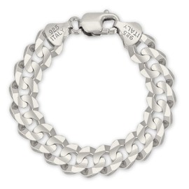 Savlano 925 Sterling Silver Curb Cuban Link Chain Bracelet for Men & Women - Made in Italy Comes With a Gift Box (9, 12mm)
