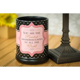 Elanze Designs Sweetest Granddaughter in The World Ceramic Stoneware Electric Large Jar Candle Warmer