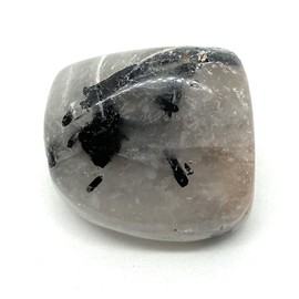 Tourmalinated Quartz Large Crystal Tumbled Stones - 1 Pc