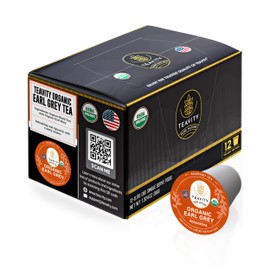 Organic Earl Grey Tea Pods for Keurig - Caffeinated Unsweet Black Tea for K Cup Brewing by Teavity (12 Tea Pods)