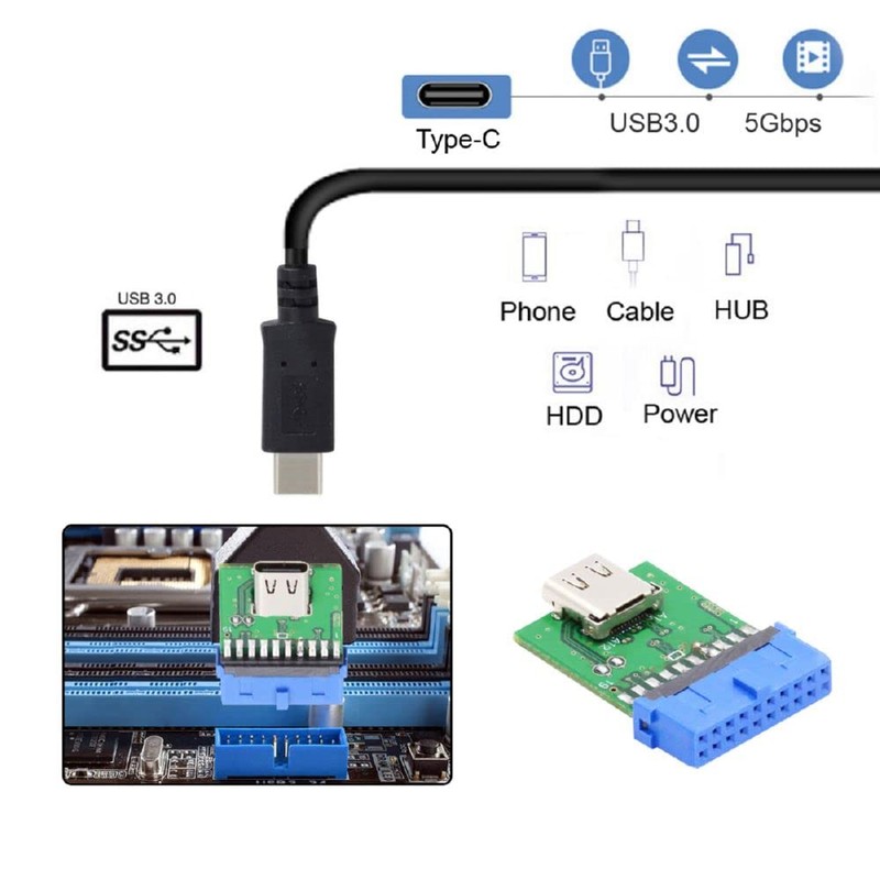 xiwai USB 3.0 Internal 19 Pin 20 Pin Header to