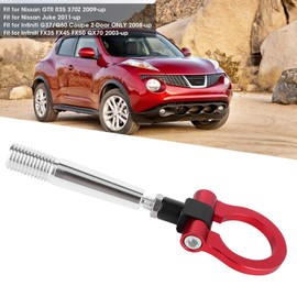 Tow Hook, Towing Hook for JDM Style Screw on Track Racing Towing Ring for Nissan GTR R35 370Z 2009 up for Nissan Juke 2011 up (Red)