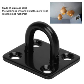 Yuecoom Stainless Steel Ceiling Hooks, Pack of 5 Thickened Reinforced Load Bearing Door Buckle Mounting Buckle Ceiling Hooks Black (5 mm)