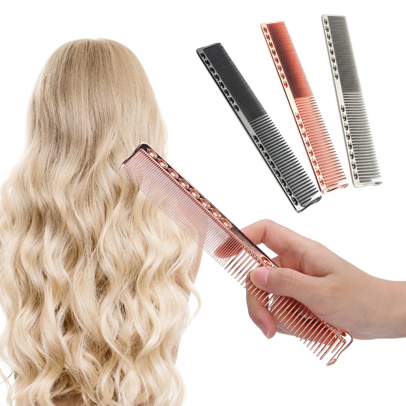 3pcs Space Aluminum Comb Set AntiStatic Wide Fine Tooth Hair