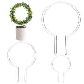 FINGERINSPIRE 3 Circular Acrylic Trellis for Potted Plants, 3 Sizes, Round Trellis for Climbing Plants, Ring-shaped Plant Supports for Vines, Hoya Plant Frame for Pothos Monstera Philodendron