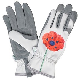 Gold Leaf RHS COLLECTION CHELSEA Ladies Comfortable Deerskin Leather Gardening Gloves Red Poppy- Great Gift