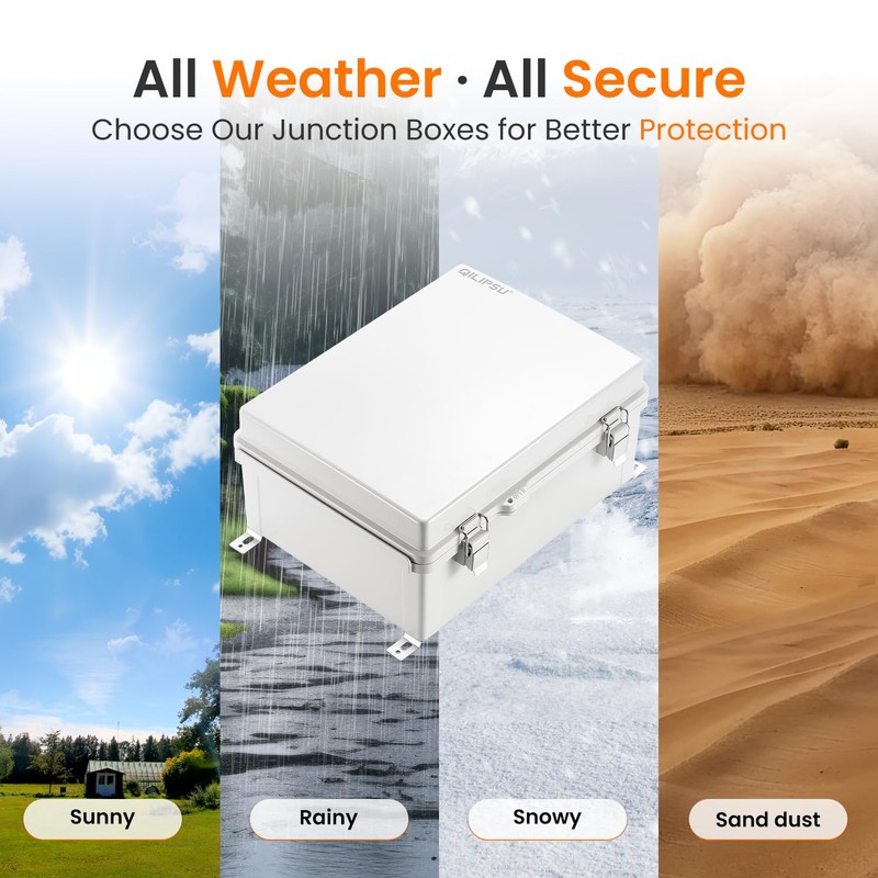 QILIPSU Waterproof Junction Box IP67 Outdoor Plastic Electrical Project Enclosure