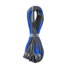 CableMod E-Series Pro ModMesh Sleeved 12V-2x6 12VHPWR 90° StealthSense PCIe Cable for EVGA G/G+ / P/P+ / T - Variant A (Black + Blue, 16-pin to Triple 8-pin, 60cm)
